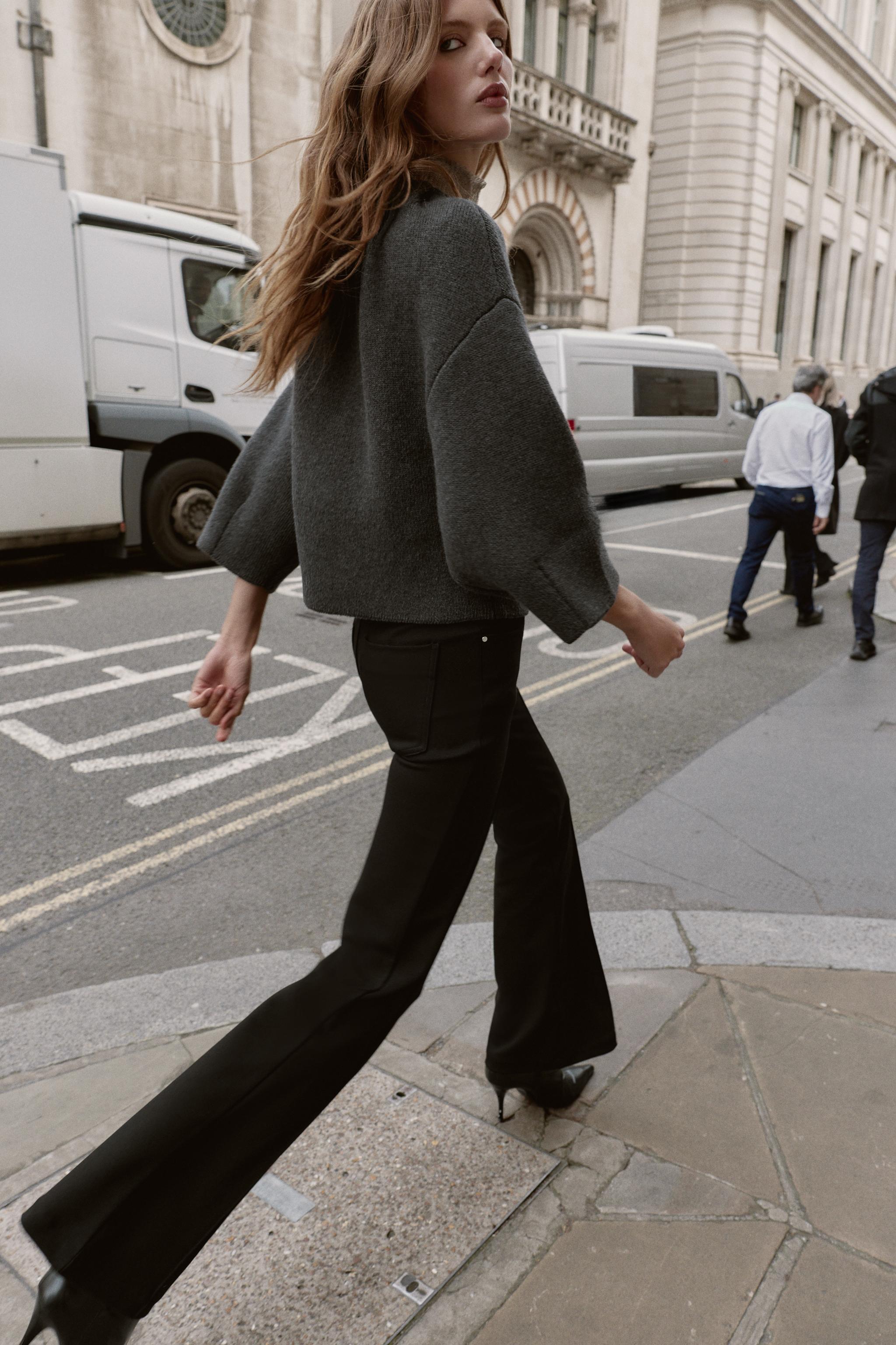 WOOL BLEND BOMBER JACKET WITH RUFFLES AT NECK